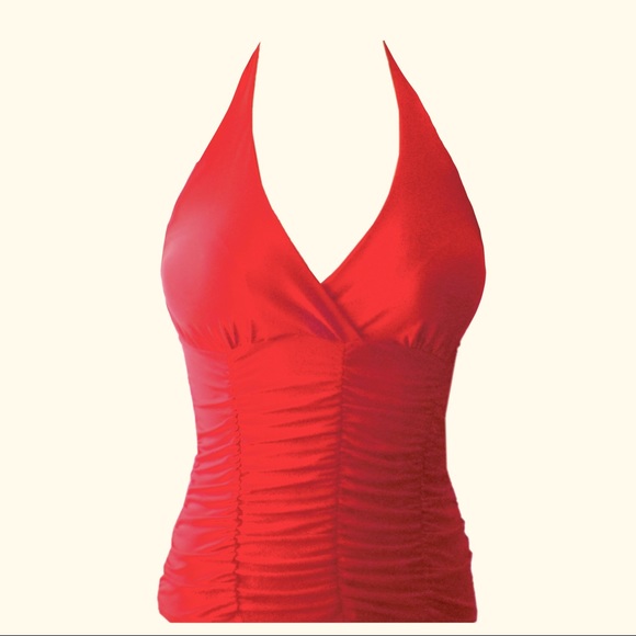 Topaz Tops - ❤️❤️ Lipstick Red Halter Top